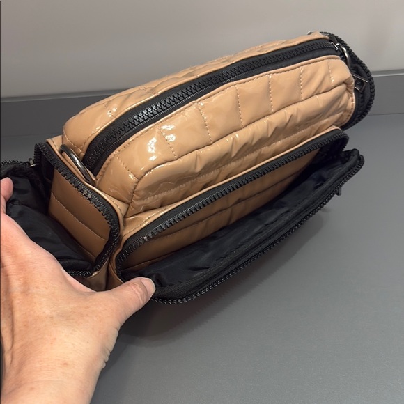 THINK ROYLN Tan and Black Quilted Crossbody Bag - Picture 7 of 13